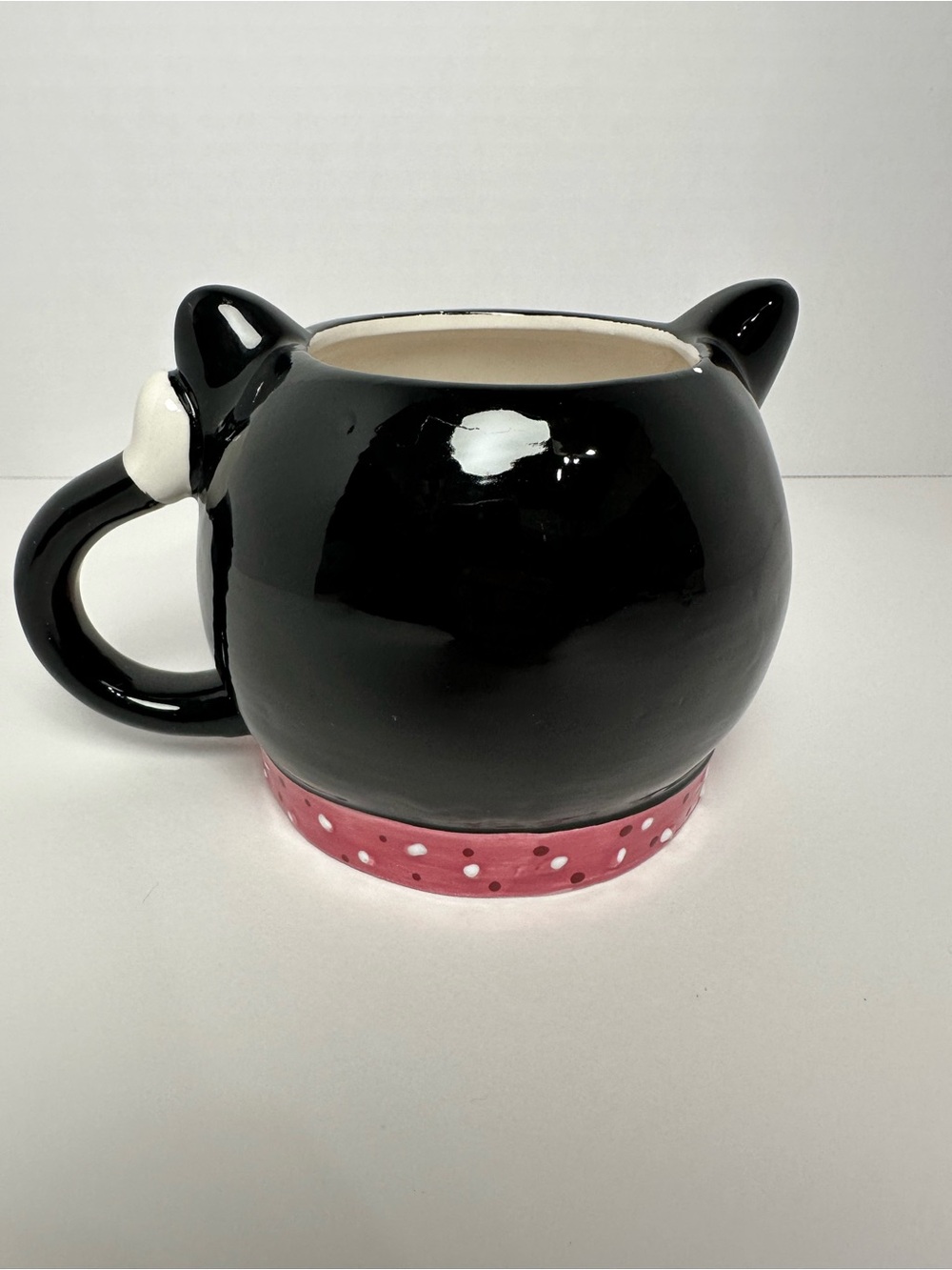Whimsical Cat Mug with Pink Glasses and Bow - Picture 3 of 6